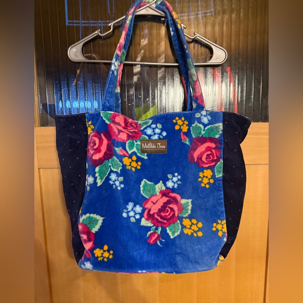Matilda Jane Sweet Sunshine Handbag Tote Beach Bag Blue Floral #20893